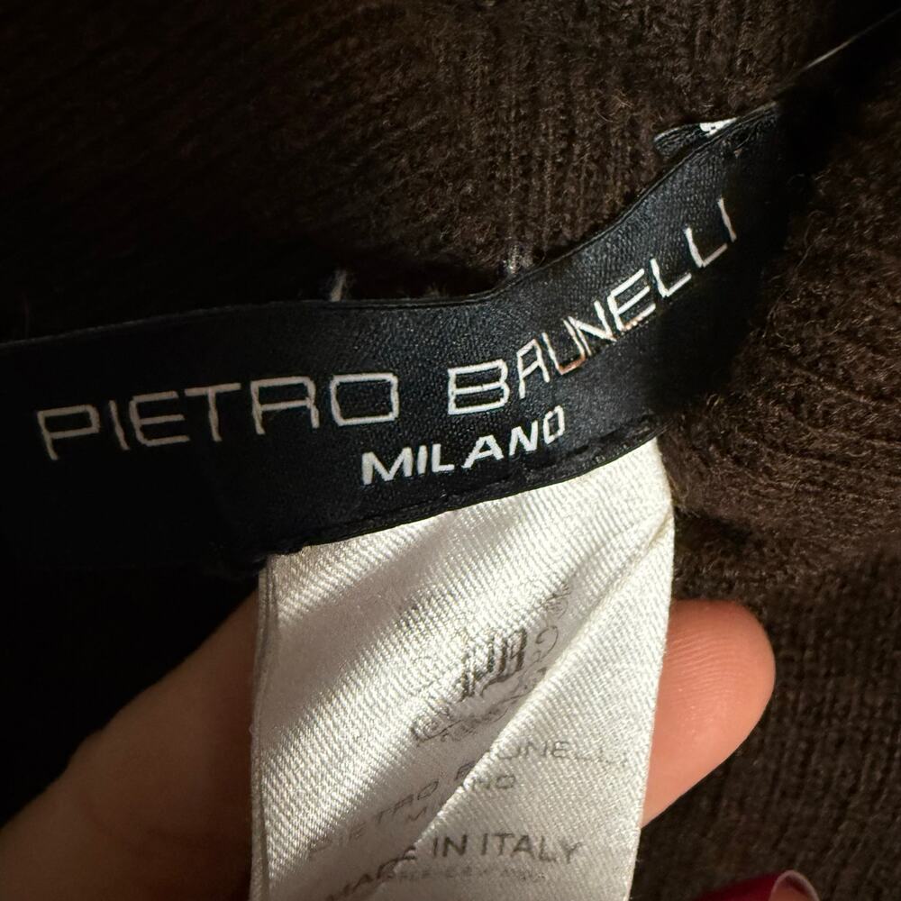 Pietro Brunelli Milano Brown La Salle Wool Blend Turtleneck Sweater Maxi Dress S - Picture 13 of 15